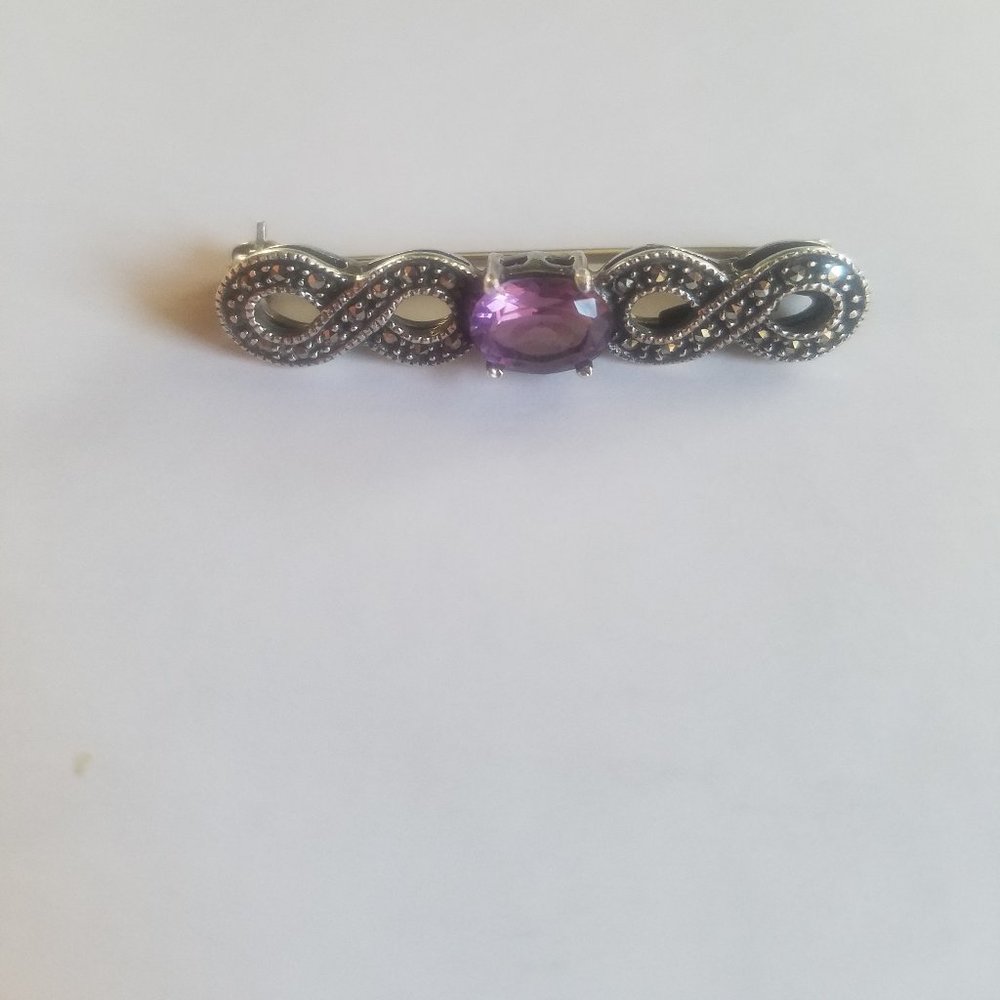Sterling Silver Amethyst Pin